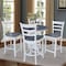 International Concepts 36 in. Solid Wood Round Pedestal Gathering Height Dining Table with 4 Counter Stools in White/Gray K05-36RT-6B-S6172-4 - alternate 2